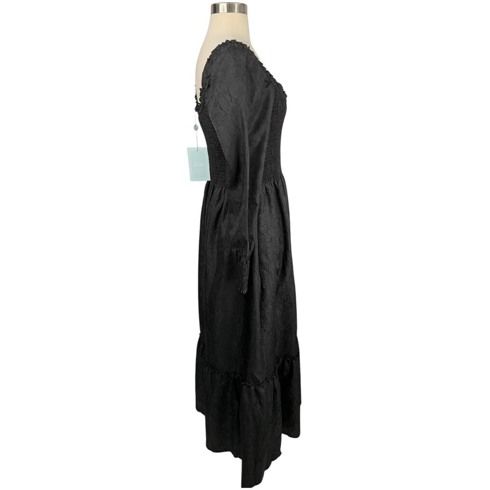 NWT Hill House The Emily Nap Dress Small Maxi Crushed Taffeta Long Sleeve Smock - Picture 7 of 16